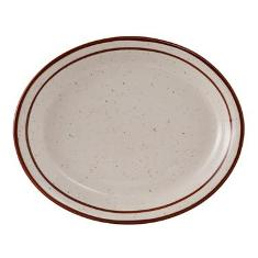 Tuxton - Bahamas Platter, 11.5&quot; Eggshell with Brown Speckles