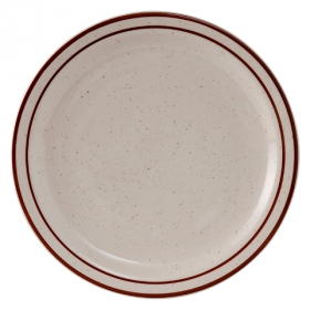 Tuxton - Bahamas Plate, 7.25&quot; Eggshell with Brown Speckles