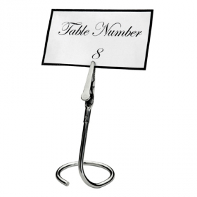 Winco - Table Sign Clip, Chrome Plated with C Swirl Base