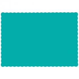 Hoffmaster - Placemat, Teal with Scalloped Edge, 9.5x13.5