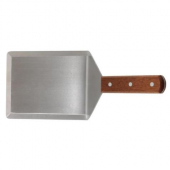 Winco - Turner with Cutting Edge, 5x6 Blade with Wooden Handle, Extra Heavy