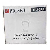 Primo - Cold Cup, 20 oz Clear PET Plastic, 1000 count