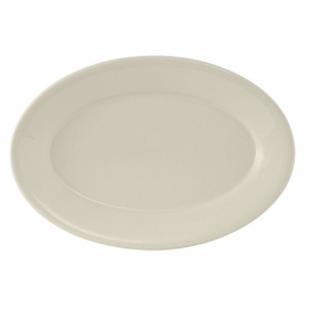 Tuxton - Reno Platter with Wide Rim, 10.5x8 Eggshell China, 24 count