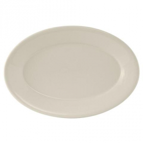 Tuxton - Reno Platter with Wide Rim, 11.625x8 Eggshell China, 12 count