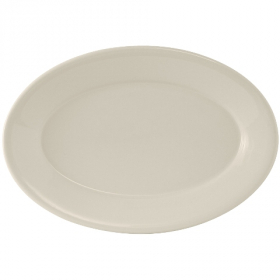 Tuxton - Reno Platter with Wide Rim, 11.625x8.25 Oval Eggshell China
