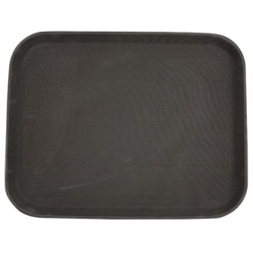 Winco - Serving Tray, 14x18 Rectangular Brown Easy-Hold Rubber-Lined