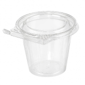 Inline Plastics - Safe-T-Fresh Cup, 12 oz Tamper Evident Tear Strip Lock, Clear PET Plastic Hinged C