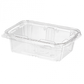 Inline Plastics - Safe-T-Fresh Container, 24 oz Tamper Evident Tear Strip Lock, Clear PET Plastic Hi