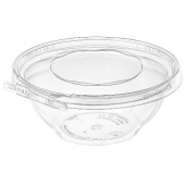 Inline Plastics - Safe-T-Fresh Bowl, 24 oz Tamper Evident Tear Strip Lock, Clear PET Plastic Hinged