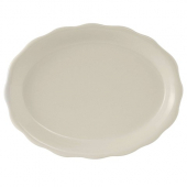Tuxton - Shell Oval Platter, 9.5x7.125 Porcelain Eggshell, 24 count