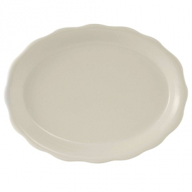 Tuxton - Shell Oval Platter, 9.5x7.125 Porcelain Eggshell, 24 count