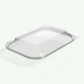 TTM - Food Container Lid, 10x7x1.5 Clear PET Plastic, 400 count