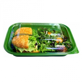 TTM - Food Container Base, 10x7x2.5 Green PP Plastic, 400 count