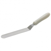 Winco - Bakery Spatula with Offset, 6.5x1.3125 Blade, Stainless Steel with White Plastic Handle