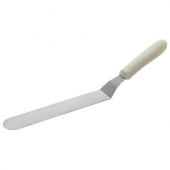 Winco - Bakery Spatula with Offset, 8.5x1.5 Blade, Stainless Steel with White Plastic Handle