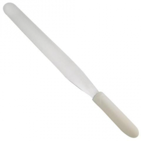 Winco - Bakery Spatula, 10&quot; Stainless Steel Blade with White Plastic Handle