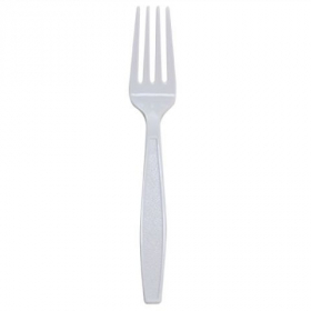Karat - Fork, Extra Heavy Weight White PS Plastic