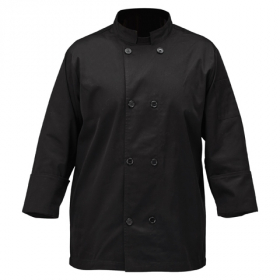 Winco - Chef Jacket, Tapered Black, Large