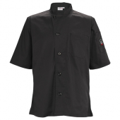 Winco - Chef Shirt, Ventilated with Tapered Fit, Black, XXL