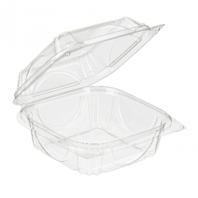 Inline Plastics - VisiblyFresh Container, 5x5x3 Hinged Clear Plastic