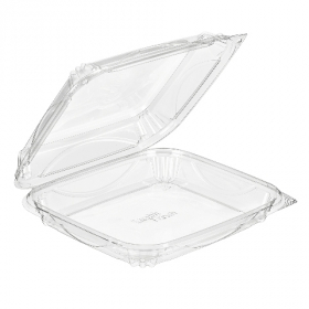 Inline Plastics - VisiblyFresh Container, 9x8x2 Hinged Clear Plastic