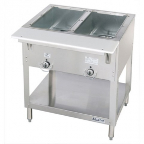 Duke - Aerohot Steam Table with 2 Wells, Gas, 30.38x22.44x34 Stainless Steel, 5,000 BTU