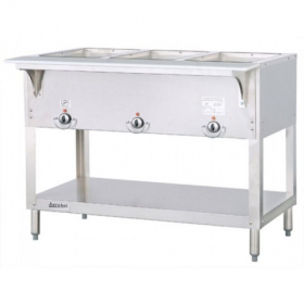 Duke - Aerohot Steam Table with 3 Wells, Gas, 44.38x22.44x34 Stainless Steel, 7,500 BTU