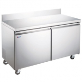Omcan - Worktop Freezer with 2 Doors and Backsplash, 74x32x38 Stainless Steel, each