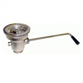 GSW - Twist Handle Waste Valve with Strainer, 3.5&quot; Sink Opening and 1.5&quot; Drain Outlet