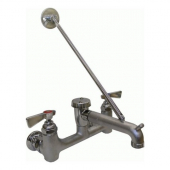 GSW - Service Sink Faucet, 8&quot; Wall Mount with 5&quot; Spout, Heavy Duty Brass with Polished Chrome Body,