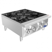 Atosa - CookRite Hot Plate with 4 Burners, Countertop 24x27.6x13.1 Stainless Steel, 32,000 BTU, each