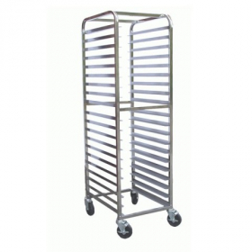 GSW - Bun Pan Rack, 21x26x70 All Welded Stainless Steel with 4 6&quot; Swivel Casters with Brake, Fits 18