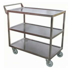 GSW - Bussing Cart, 18x33 Stainless Steel with Single Handle, Heavy Duty