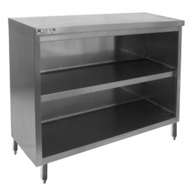 GSW - Dish Cabinet Table with Flat Top, 15x72x35 Stainless Steel with 1.5&quot; Adjustable Legs