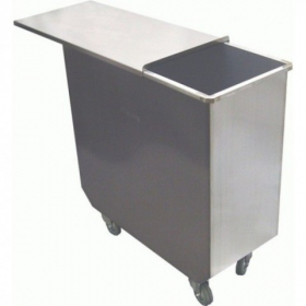 GSW - Bin with Sliding Cover, 100 Qt Stainless Steel, 12x25x27