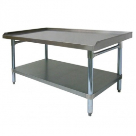 GSW - Equipment Stand, 30x36 Stainless Steel Top, Galvanized Undershelf and Legs with 1&quot; Upturn on 3