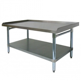 GSW - Equipment Stand, 30x48 Stainless Steel Top, Galvanized Undershelf and Legs with 1&quot; Upturn on 3