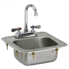 GSW - Hand Sink, Standard Drop In with no Lead Faucet and Strainer, 14.125x13.5 Stainless Steel with