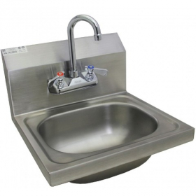 GSW - Hand Sink, Ultra Space Saver Wall Mount 12x12.25 with no Lead Faucet and Strainer, 7.75&quot; Backs