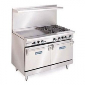 Imperial - Range with 6 Burners and 12&quot; Griddle, 48x32.5x56.5, 260,000 Total BTU