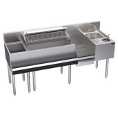 Krowne Metal - Royal Series Cocktail Station with Cold Plate, Faucet, 2 Ice Bins and Bottle/Cup Hold