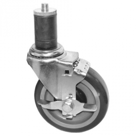 GSW - Caster with Rubber Stem and Side Brake, 5&quot; Wheel
