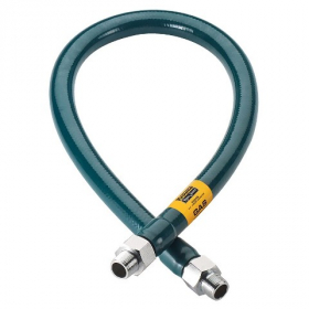 Krowne Metal - Gas Connector Hose, .75&quot;x48&quot; Stainless Steel with Green PVC Coating