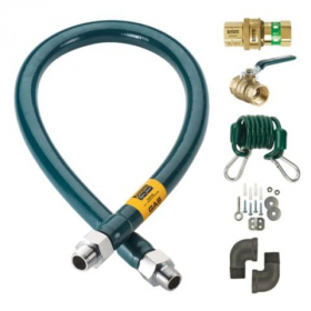 Krowne Metal - Gas Connector Complete Kit, .75&quot;x48&quot; Stainless Steel Hose, Quick Disconnect, Gas Valv