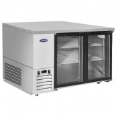 Atosa - Back Bar Cooler, 2 Glass Doors with 4 Shelves and Castors, 48x28x40 Stainless Steel Interior