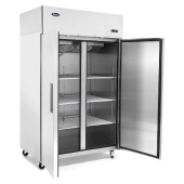 Atosa - Refrigerator, 2 Solid Swing Door Top Mount with 6 Shelves and 4 Castors, 43.6 Cu Ft, 51.73x3