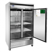 Atosa - Freezer, 2 Solid Swing Doors Bottom Mount with 6 Shelves and 4 Castors, 43.8 Cu Ft, 52.4x31.