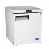 Atosa - Undercounter Freezer, 1 Solid Door with 1 Shelf and 4 Castors, 27.5x30x34.1 Stainless Steel,