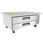 Atosa - Refrigerated Chef Base, 2 Drawers and 4 5&quot; Castors, 60.5x33x26.6 Stainless Steel, each