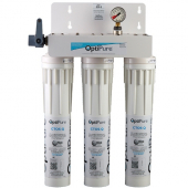 OptiPure - Water Treatment System Triple-Cartridge QTI-3, 22.5x14.9x9.4, Applications: Ice Cubers